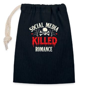 Relationship Drama - Social Media - Closable cotton gift bag (14x20cm) - navy - Front