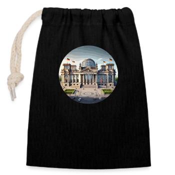 Reichstagsgebäude - Closable cotton gift bag (14x20cm) - black - Front