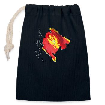 Montenegro Flagge in der Montenegro Landkarte EN - Verschließbarer Geschenkbeutel aus Baumwolle (14x20cm) - Navy - Vorne