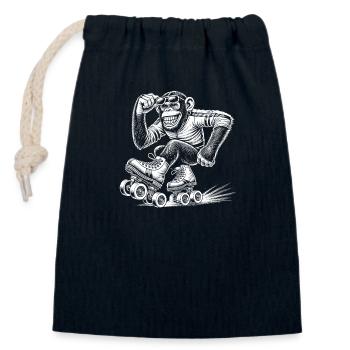 Roller skates - Closable cotton gift bag (14x20cm) - navy - Front