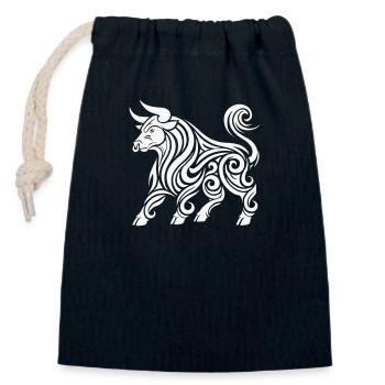 stier tier tribal - Verschließbarer Geschenkbeutel aus Baumwolle (14x20cm) - Navy - Vorne