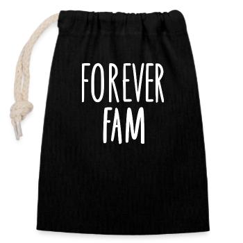 Forever Fam - Closable cotton gift bag (14x20cm) - black - Front