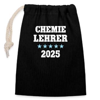 Chemielehrer Chemie Lehrer Chemiker Schule - Verschließbarer Geschenkbeutel aus Baumwolle (14x20cm) - Schwarz - Vorne