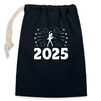 New Year Theme For Dancing Dancer Choreography - Closable cotton gift bag (14x20cm) - navy - Front