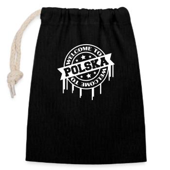 Welcome to Polska 1 - Closable cotton gift bag (14x20cm) - black - Front