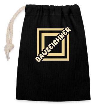Dessinateur - Sac cadeau en coton avec cordon (14 x 20 cm) - noir - Devant