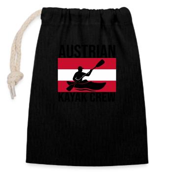 Chemise autrichienne Kayak Crew Kajak - Sac cadeau en coton avec cordon (14 x 20 cm) - noir - Devant