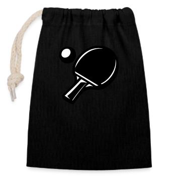 Table tennis icon - Closable cotton gift bag (14x20cm) - black - Front
