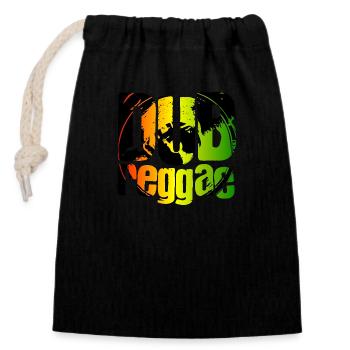 Dub Reggae - Verschließbarer Geschenkbeutel aus Baumwolle (14x20cm) - Schwarz - Vorne