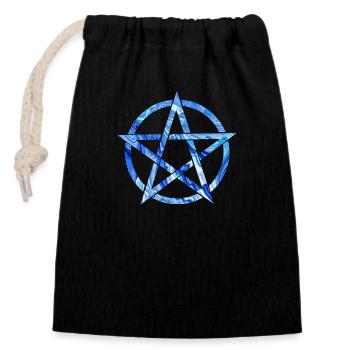 pentagram e 80 - Verschließbarer Geschenkbeutel aus Baumwolle (14x20cm) - Schwarz - Vorne