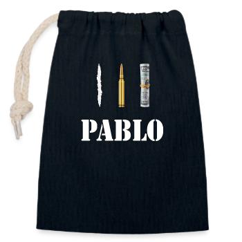 Pablo Escobar Kokain - Verschließbarer Geschenkbeutel aus Baumwolle (14x20cm) - Navy - Vorne