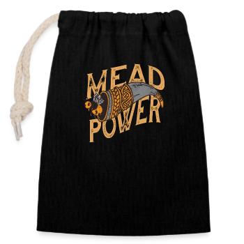 Met Power Wikinger Met Trinkhorn Avec abeille - Sac cadeau en coton avec cordon (14 x 20 cm) - noir - Devant