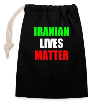 Iranian lives matter - Sac cadeau en coton avec cordon (14 x 20 cm) - noir - Devant