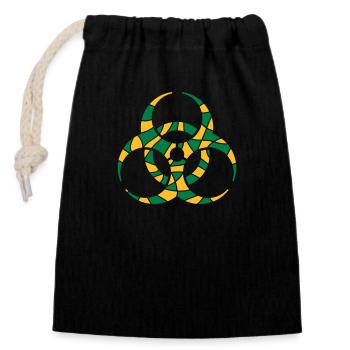 Symbol Biohazard Cracks Design - Closable cotton gift bag (14x20cm) - black - Front