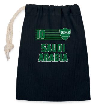 Saudi-Arabien Fußball Mannschaft - Verschließbarer Geschenkbeutel aus Baumwolle (14x20cm) - Navy - Vorne