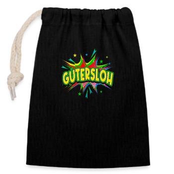 Gütersloh Allemagne Ville Pop Art Bande dessinée - Sac cadeau en coton avec cordon (14 x 20 cm) - noir - Devant