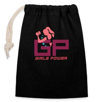 CHEERS - Closable cotton gift bag (14x20cm) - black - Front