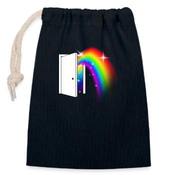 LGBT Rainbow Flag - Closable cotton gift bag (14x20cm) - navy - Front