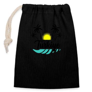 Türkiye - Closable cotton gift bag (14x20cm) - black - Front