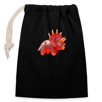 Gummy bears Triceratops, dino, dinosaurs - Closable cotton gift bag (14x20cm) - black - Front