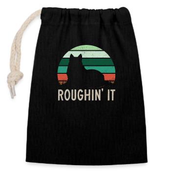 Longhair Collie Rough Collie Dog - Closable cotton gift bag (14x20cm) - black - Front