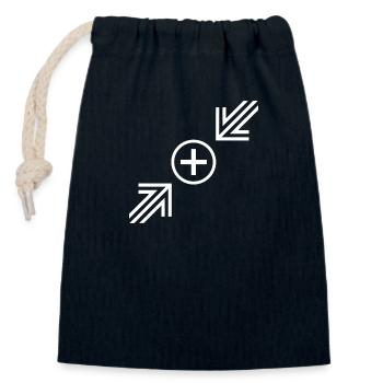 arrow - Closable cotton gift bag (14x20cm) - navy - Front