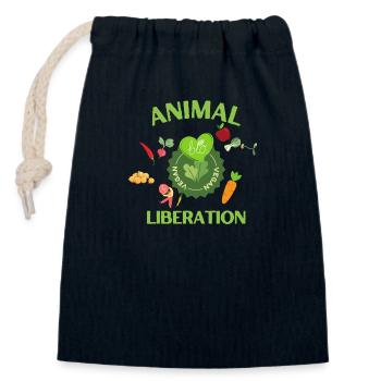 Animal Liberation, bio vegan - Verschließbarer Geschenkbeutel aus Baumwolle (14x20cm) - Navy - Vorne