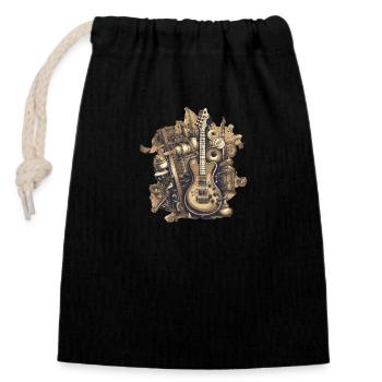 Music Instruments - Closable cotton gift bag (14x20cm) - black - Front