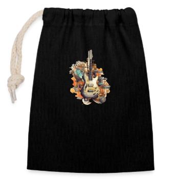 Music Instruments - Closable cotton gift bag (14x20cm) - black - Front