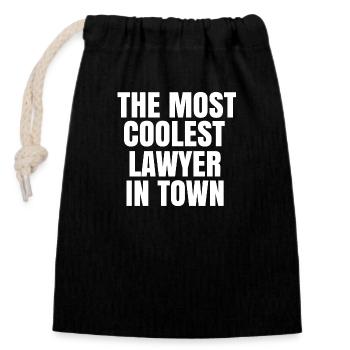 The most coolest lawyer in town - Closable cotton gift bag (14x20cm) - black - Front