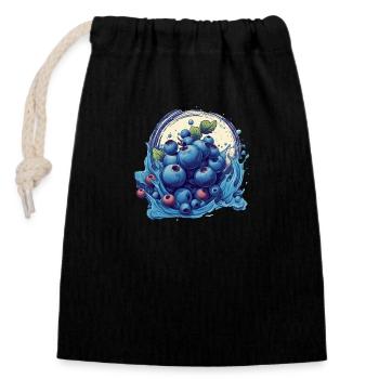 Myrtille - Sac cadeau en coton avec cordon (14 x 20 cm) - noir - Devant