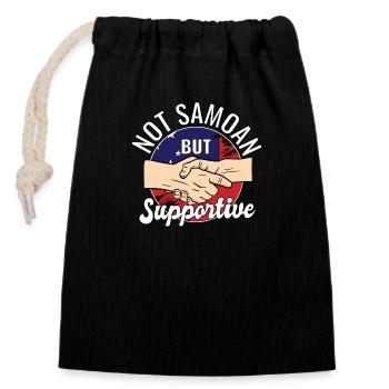 Not Samoan But Supportive Country Traveler Samoa - Closable cotton gift bag (14x20cm) - black - Front