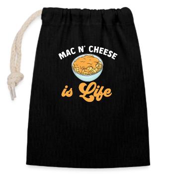 Macaroni Cheese Lover Mac And Cheese - Closable cotton gift bag (14x20cm) - black - Front