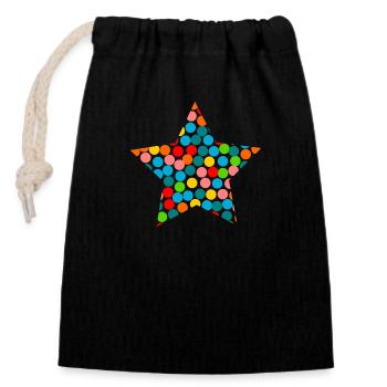 HAPPY NEW YEAR. SAINT SYLVESTER. NEW YEAR - Closable cotton gift bag (14x20cm) - black - Front