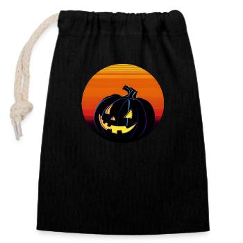 Halloween - Verschließbarer Geschenkbeutel aus Baumwolle (14x20cm) - Schwarz - Vorne