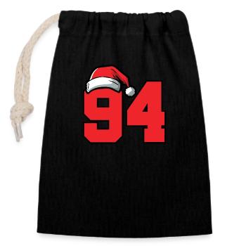 94 Number Christmas - Closable cotton gift bag (14x20cm) - black - Front