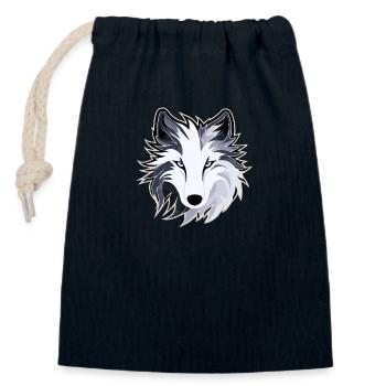 Wolf - Illustration - Verschließbarer Geschenkbeutel aus Baumwolle (14x20cm) - Navy - Vorne