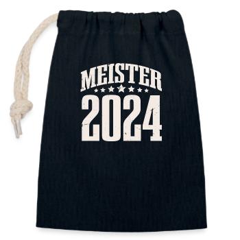 Meister 2024 - Verschließbarer Geschenkbeutel aus Baumwolle (14x20cm) - Navy - Vorne