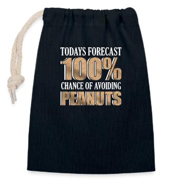 Todays Forecast: 100% Chance Of Avoiding Peanuts A - Verschließbarer Geschenkbeutel aus Baumwolle (14x20cm) - Navy - Vorne