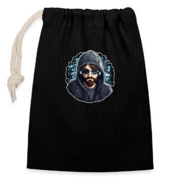 Ethical Hacker - Illustration - Closable cotton gift bag (14x20cm) - black - Front