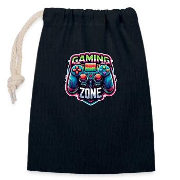 Gaming Zone - Controller Illustration - Verschließbarer Geschenkbeutel aus Baumwolle (14x20cm) - Navy - Vorne