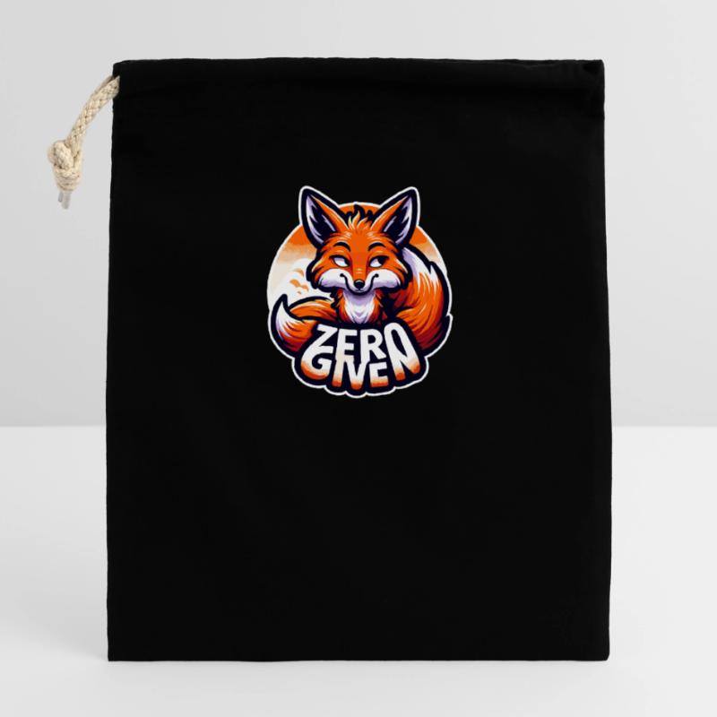 Zero Given - Fox Illustration Closable cotton gift bag (14x20cm)