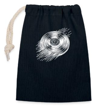 LP Vinyle - Sac cadeau en coton avec cordon (14 x 20 cm) - bleu marine - Devant
