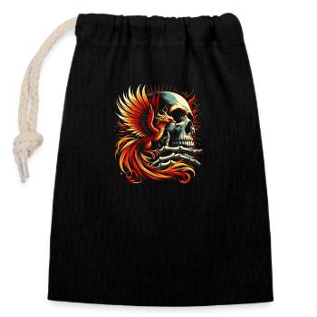 Phoenix Rebirth - Closable cotton gift bag (14x20cm) - black - Front