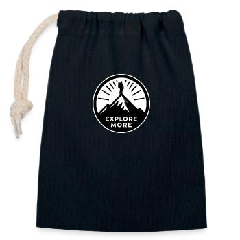 Explore more - Wanderer - Closable cotton gift bag (14x20cm) - navy - Front