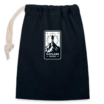 Explore more - Wanderer - Verschließbarer Geschenkbeutel aus Baumwolle (14x20cm) - Navy - Vorne