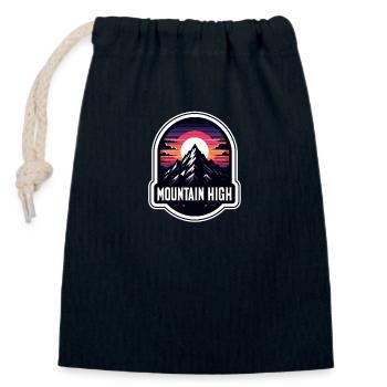 Mountain High - Berg Illustration - Closable cotton gift bag (14x20cm) - navy - Front