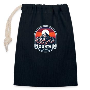 Mountain High - Berg Illustration - Closable cotton gift bag (14x20cm) - navy - Front
