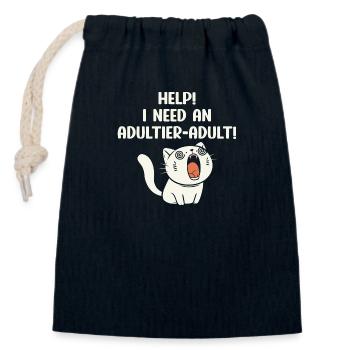 Help I need an adult adult - Closable cotton gift bag (14x20cm) - navy - Front