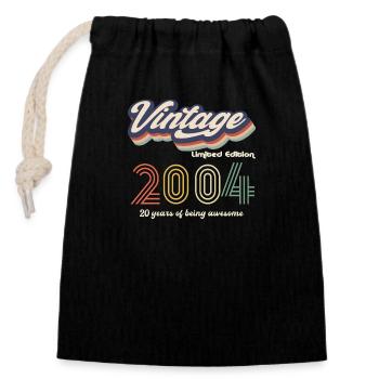Jahrgang 2004 Vintage Retro Geburtstagsgeschenk - Verschließbarer Geschenkbeutel aus Baumwolle (14x20cm) - Schwarz - Vorne
